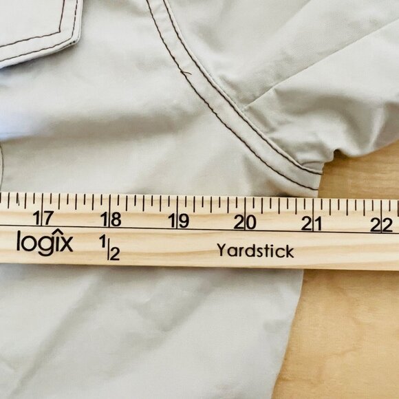 Braetan Women's Belted Lined Beige Jacket Size L Buttons Closure Collared - Picture 12 of 13